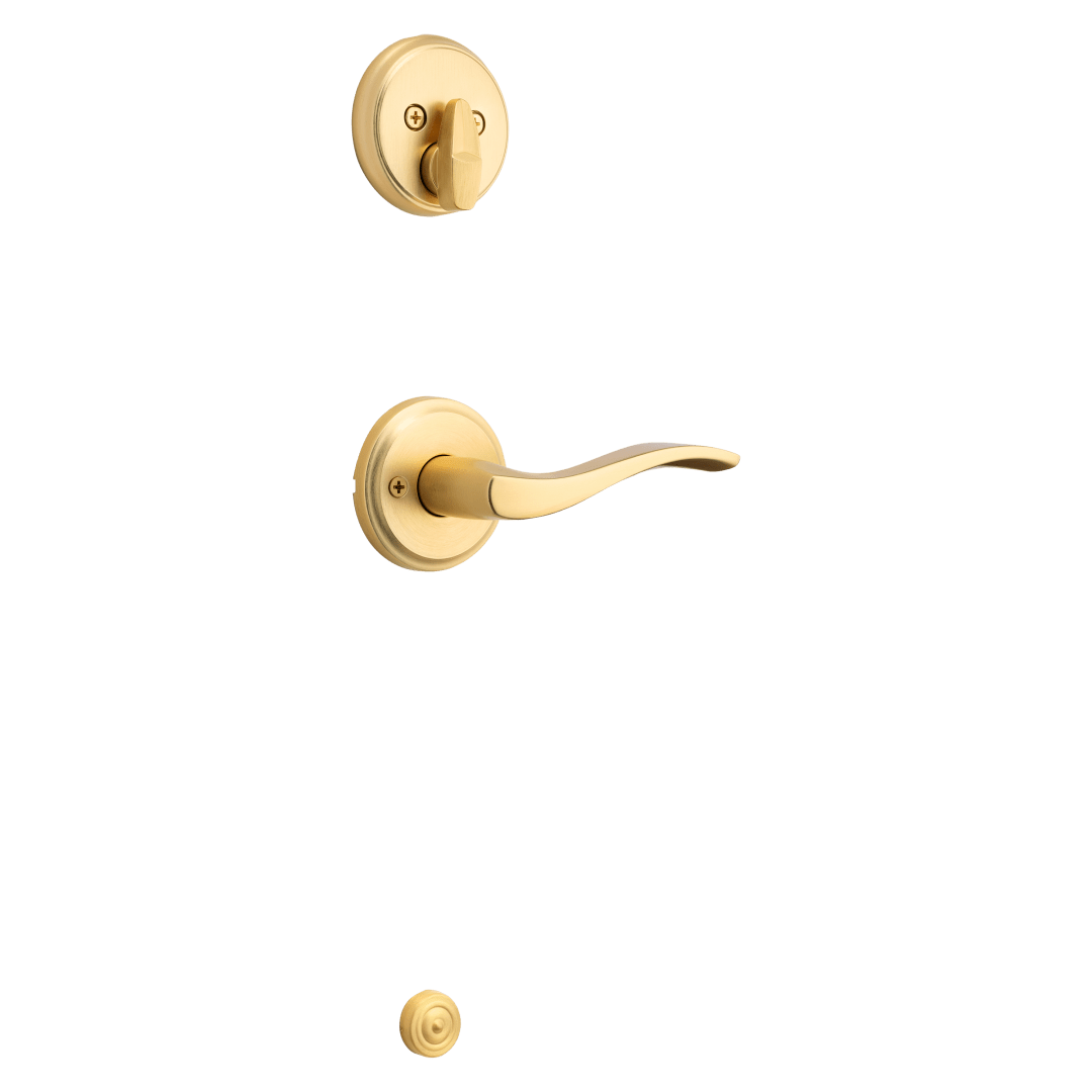 971 Single Cylinder Interior Pack w/ Left-Handed Sedona Lever for 818 Signature Series Handlesets in Satin Brass