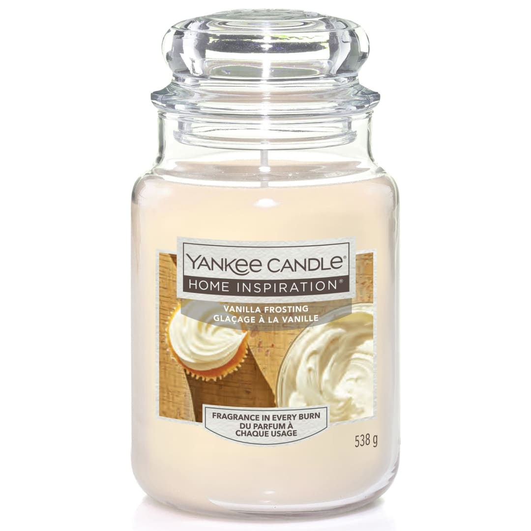 Yankee Candle® Home Inspiration Scented Candle | Vanilla Frosting Large Jar Candle | Burn Time: up to 150 Hours