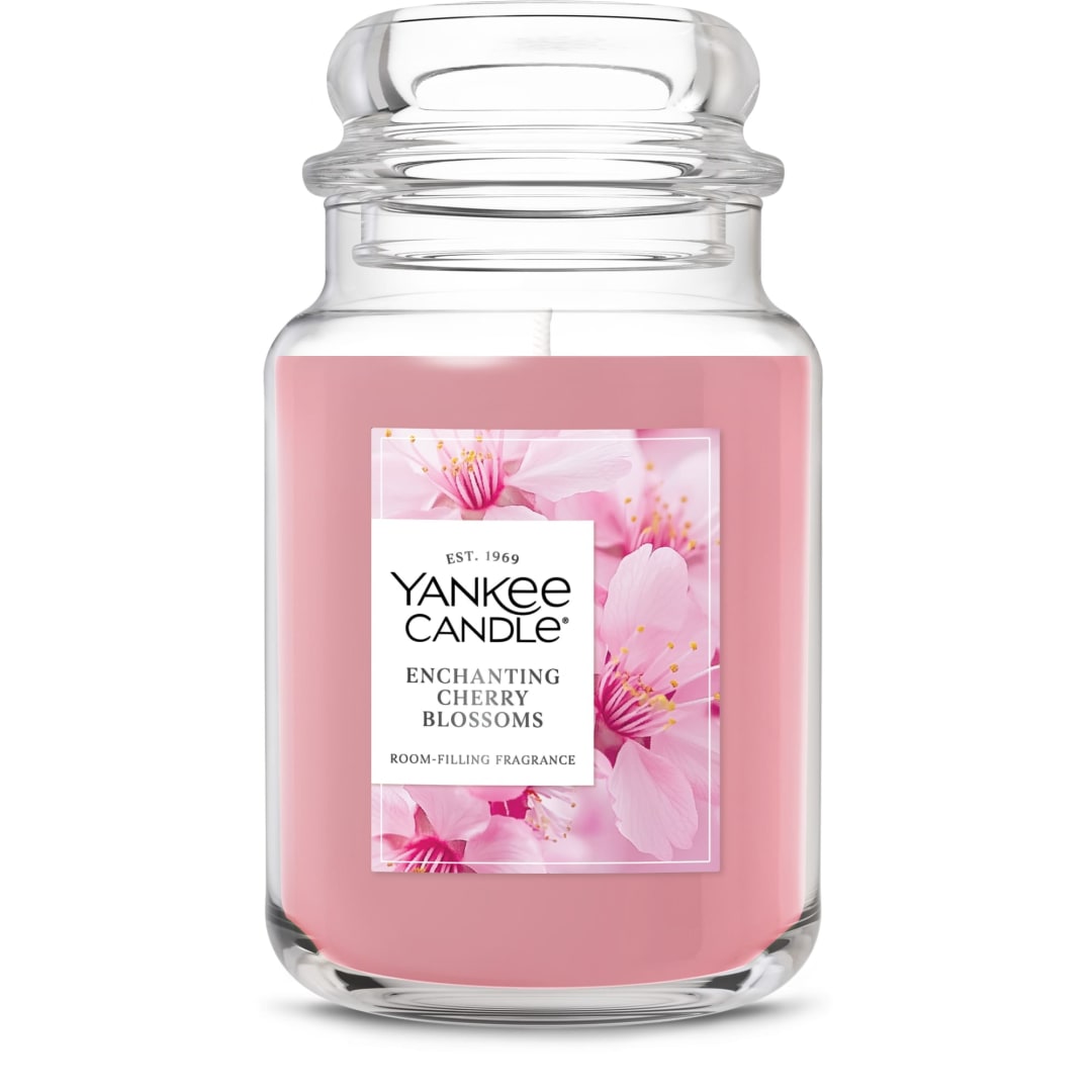 Yankee Candle® Enchanting Cherry Blossoms Scented Candle, 22oz Large Jar with up to 150 Hour Burn Time, Great for gifting, Holidays