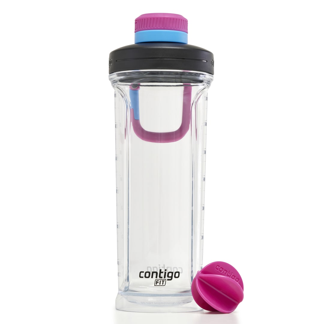 Contigo® Fit Shake & Go® 2.0 Tritan Shaker Bottle, 28oz., Blue Poppy with Dragon Fruit