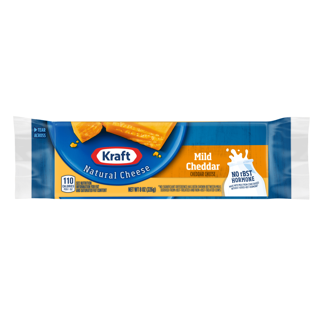 Kraft Natural Mild Cheddar Cheese, 8 oz Block