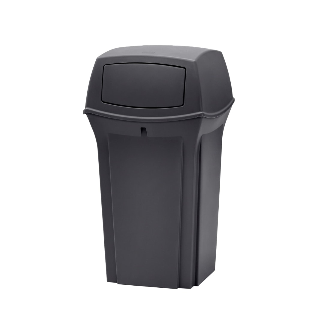 Rubbermaid Commercial Products Ranger 35 Gallon Container with 2 Doors, Charcoal