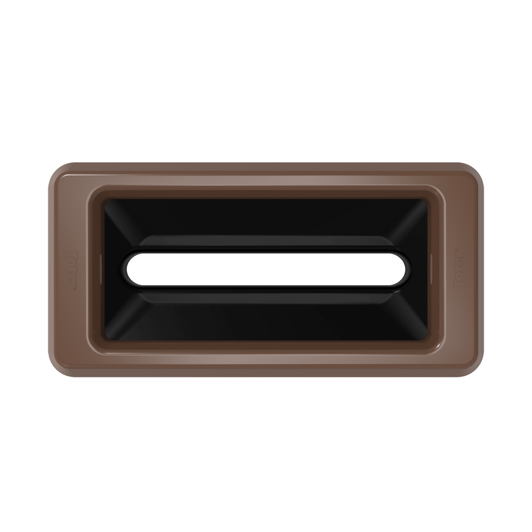 Slimline Rectangular Trash Can Lid with Document Slot - Brown