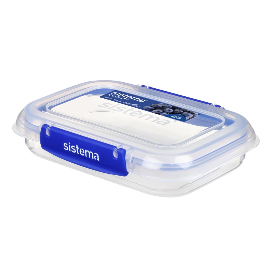 Sistema KLIP IT PLUS Food Storage Container | 450 ml Airtight Container with Leak-Proof Seal | Easy Locking Clips | BPA-Free | 1 Count