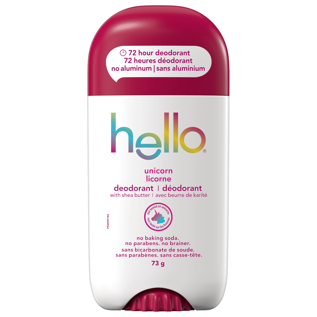 Déodorant sans aluminium hello licorne pour femmes et hommes, déodorant 72  heures, sans bicarbonate de soude, enrichi en beurre de karité, végétalien, bâton déodorant de 73 g