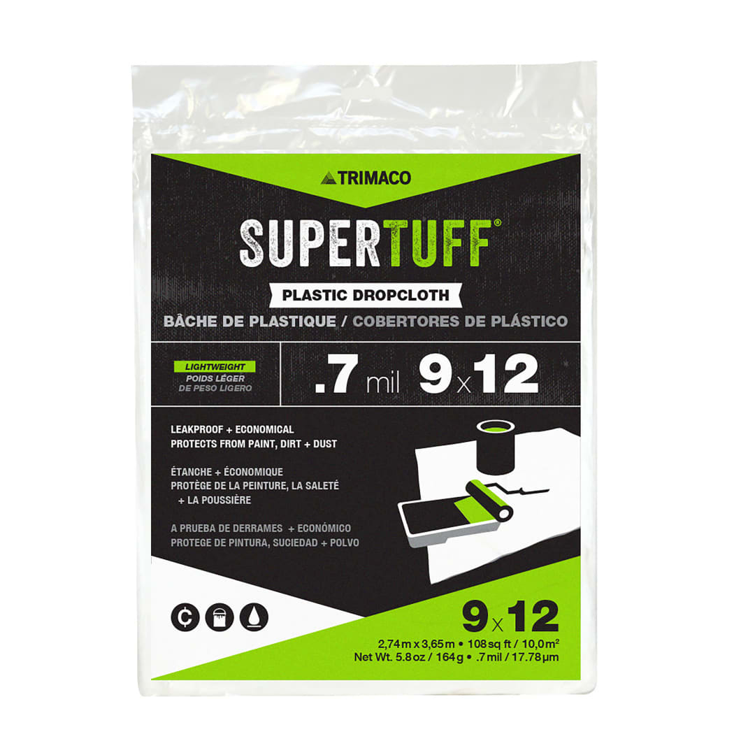 Plastic Dropcloth, 0.7mil, 9'x12'