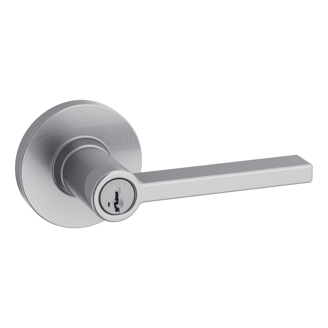 Casey Keyed Entry UL Lever featuring SmartKey Security™ in Satin Chrome