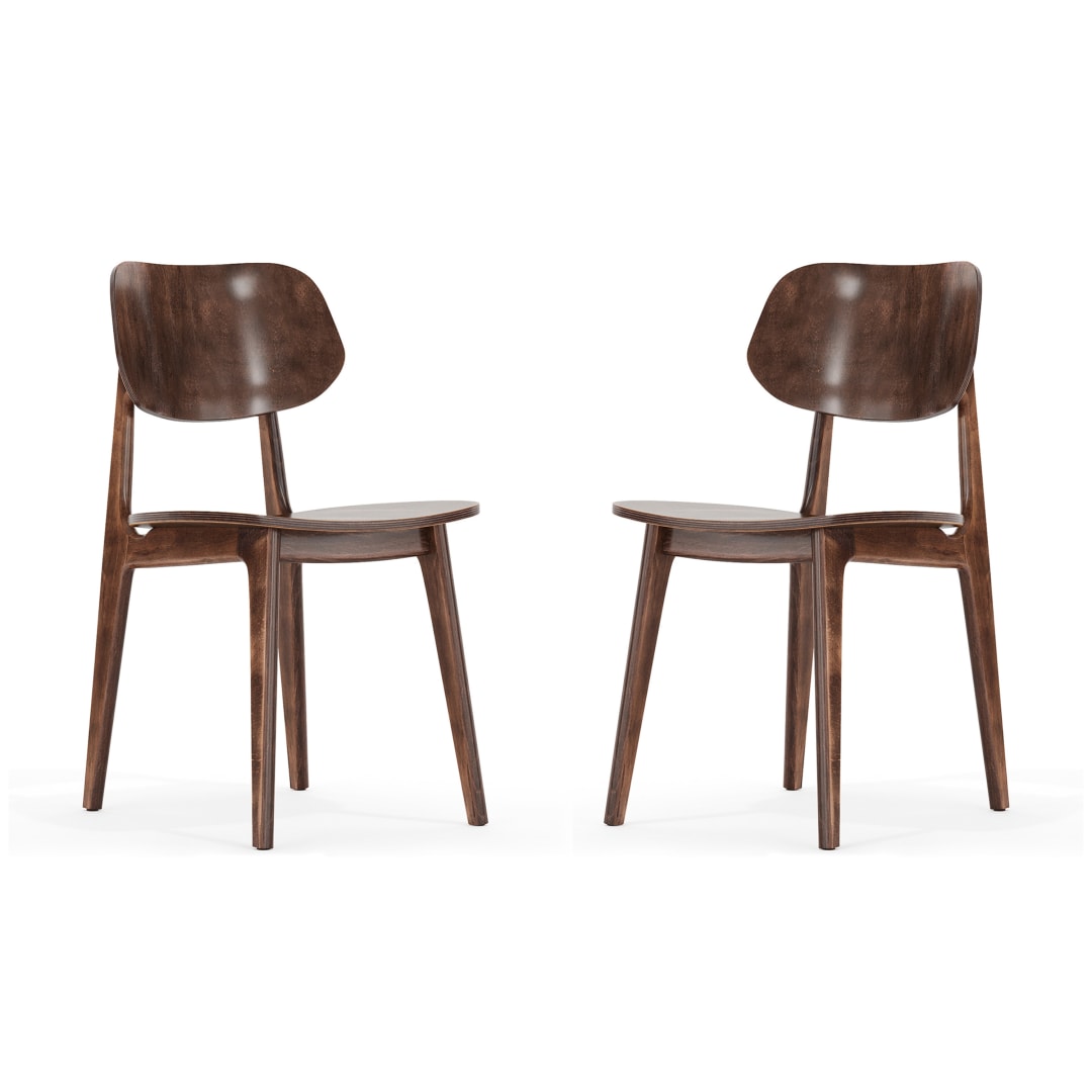 Verona Set of 2 Commercial Grade Solid Wood Dining Chairs with Curved Oval Backrests in Antique Copper