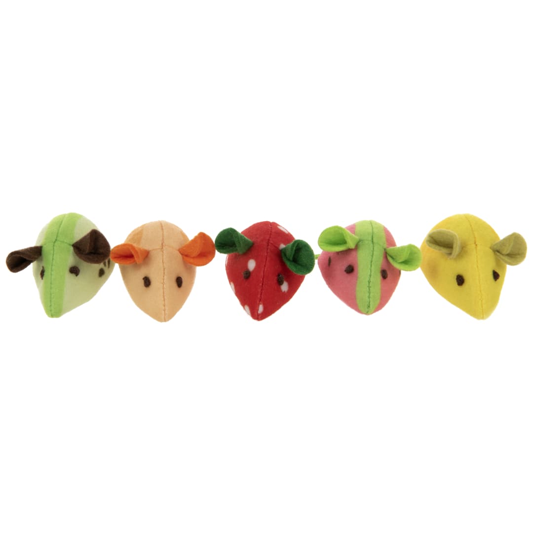 SmartyKat Skitter Slices Plush Catnip Mice Cat Toys, 5 Count