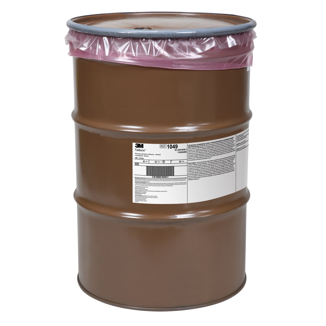3M™ Fastbond™ Basınca Duyarlı Yapıştırıcı 1049, Neutral, 208.2 L Open Head Drum (196.8 L Net)