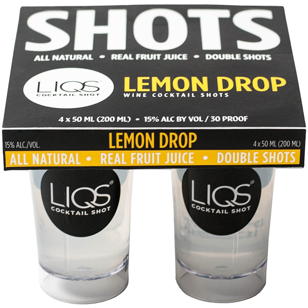 LIQS Lemon Drop Wine Cocktail Shots 50ml 4 Pack