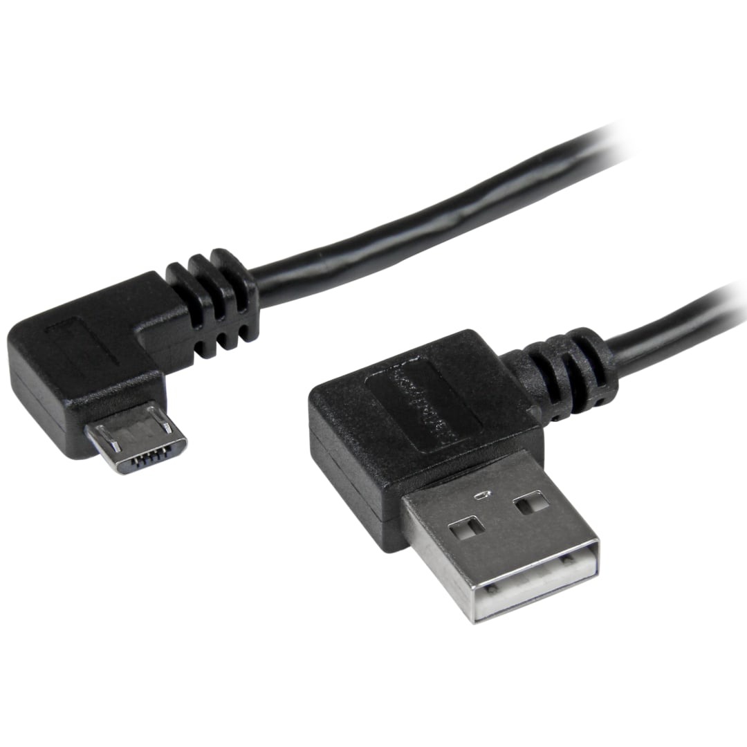 6ft USB Right Angle A to Right Angle Micro B Cable