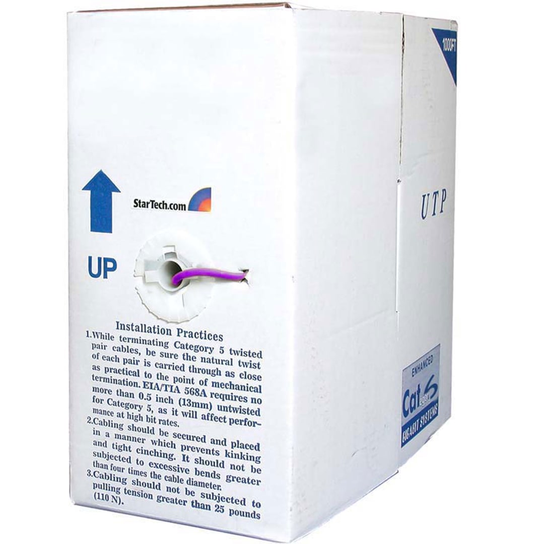 Cat6 Bulk Purple Stranded Patch Cable - 1000ft