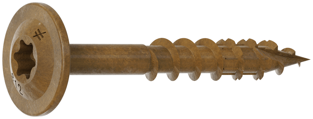 Simpson Strong-Tie CBT08114R300 Wafer-Head Construction Screw — #8 x 1-1/4 in. T20, Quik Guard®, Tan (300-Qty) (Pack of 6)