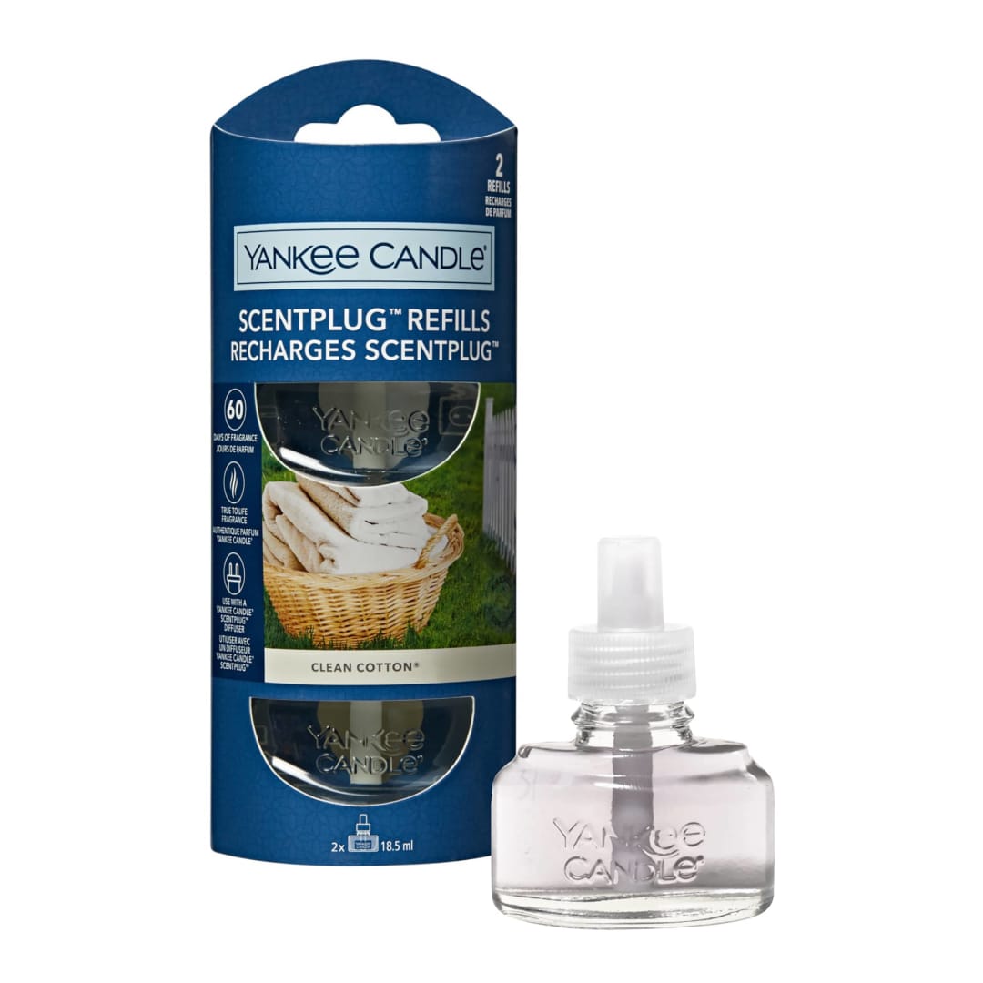 Yankee Candle® ScentPlug Fragrance Refills | Clean Cotton Plug in Air Freshener Oil | Up to 60 Days of Fragrance | 2 Count