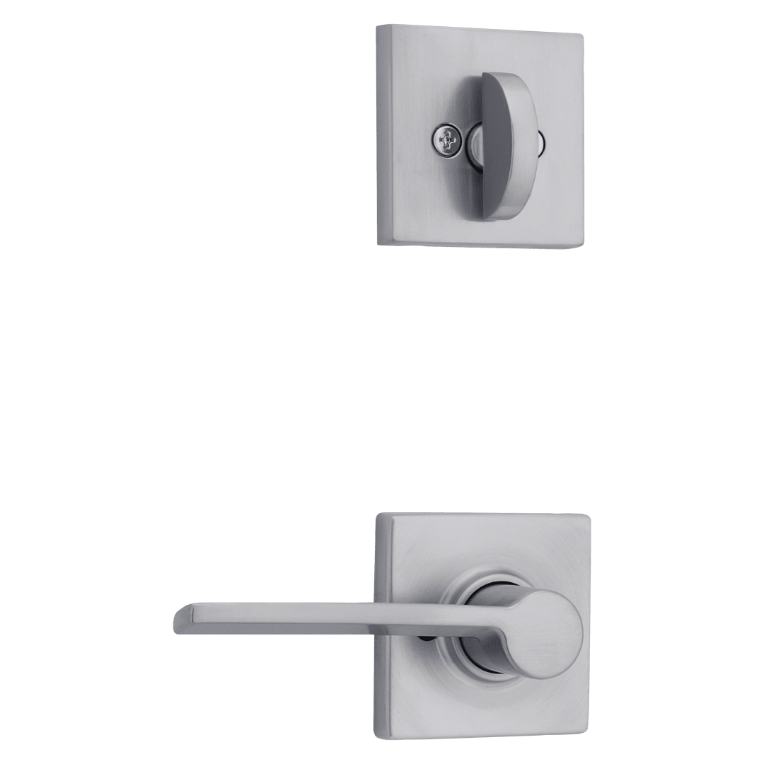 966 Single Cylinder Interior Pack w/ Right Hand Square Rose Ladera Lever Handlesets in Satin Chrome