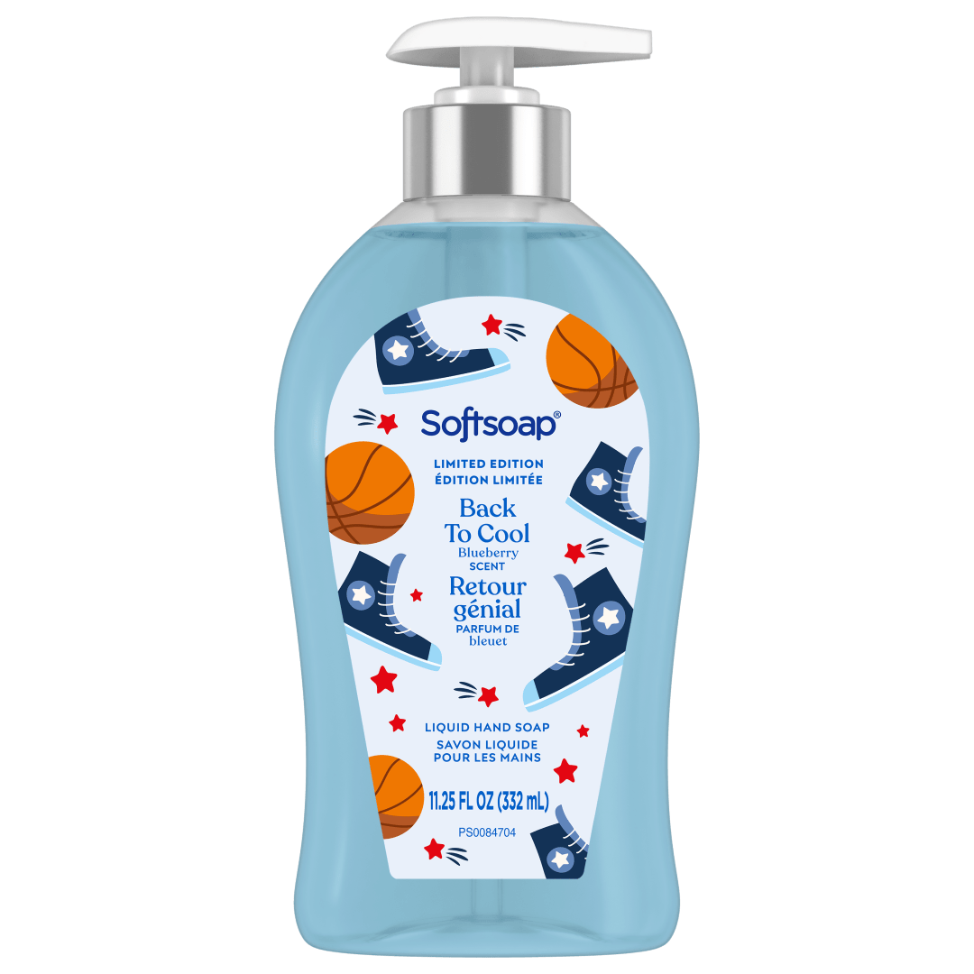 Softsoap Back to Cool Limited Edition Liquid Hand Soap, Kitchen and Bathroom Hand Soap, Blueberry Scent, 11.25 fl oz Pump Bottle