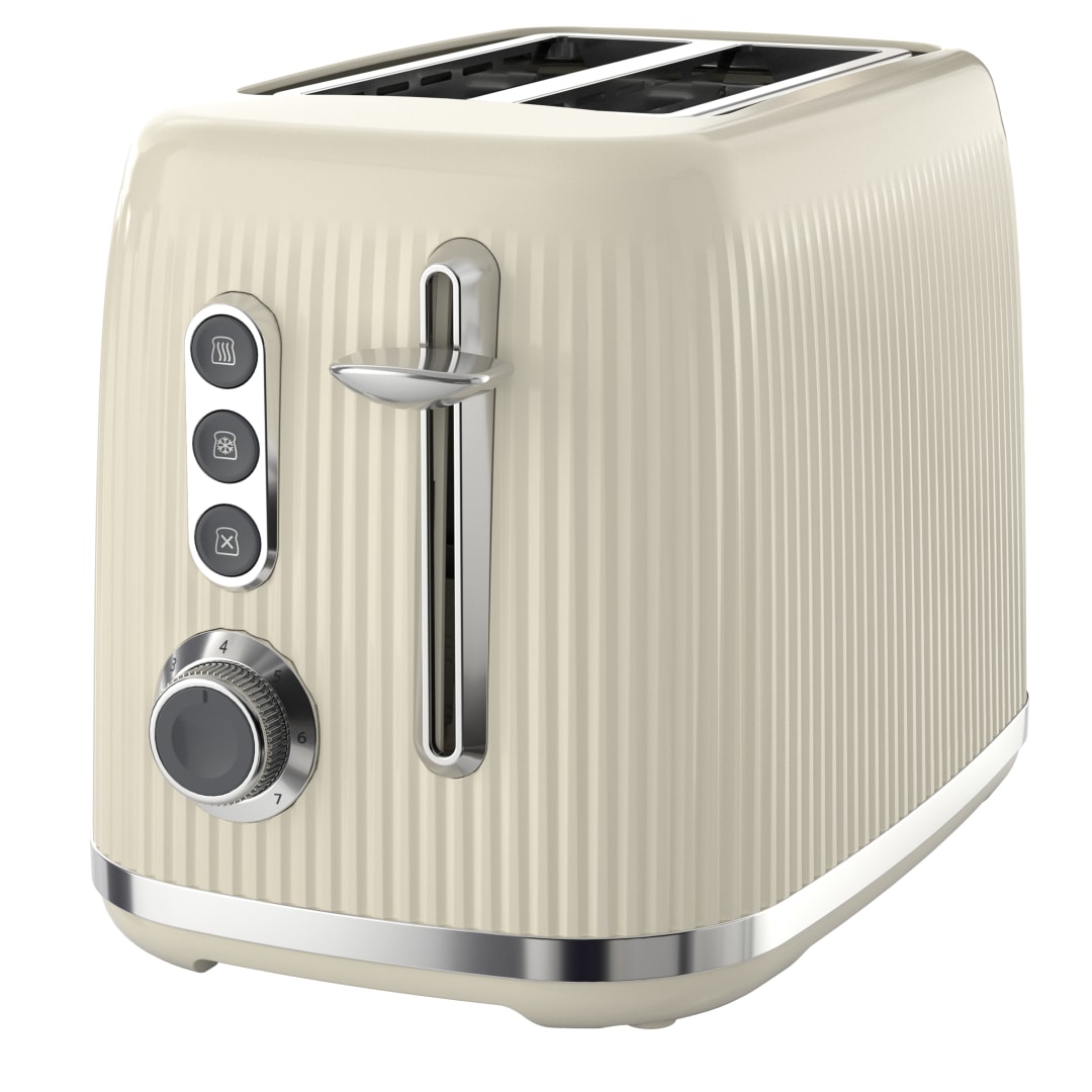 BREV BOLD 2 SLICE TOASTER - CREAM/SILVER