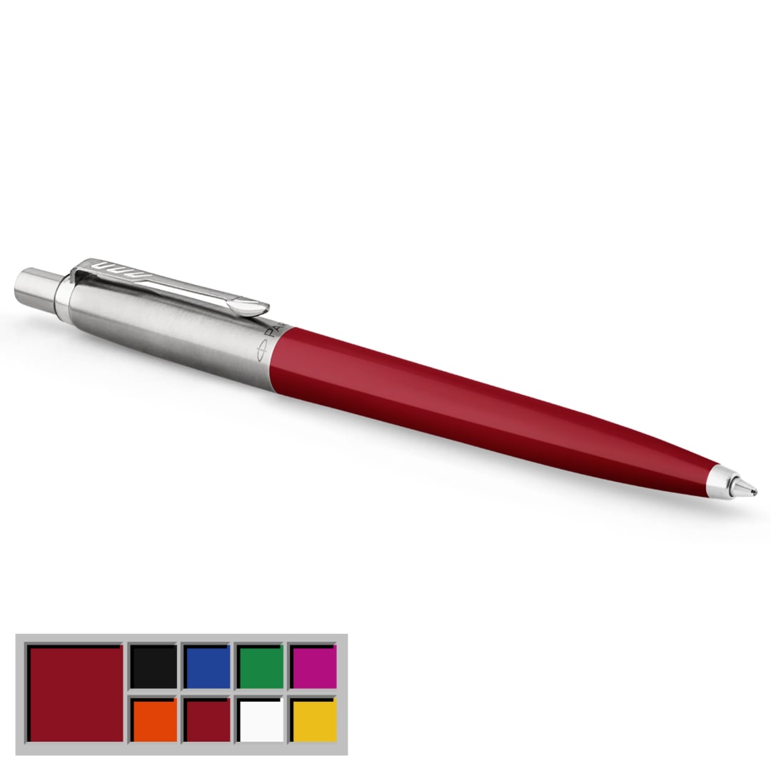 Parker Jotter Originals Ballpoint Pen, Classic Red Finish, Medium Nib, Blue Ink, Blister Pack
