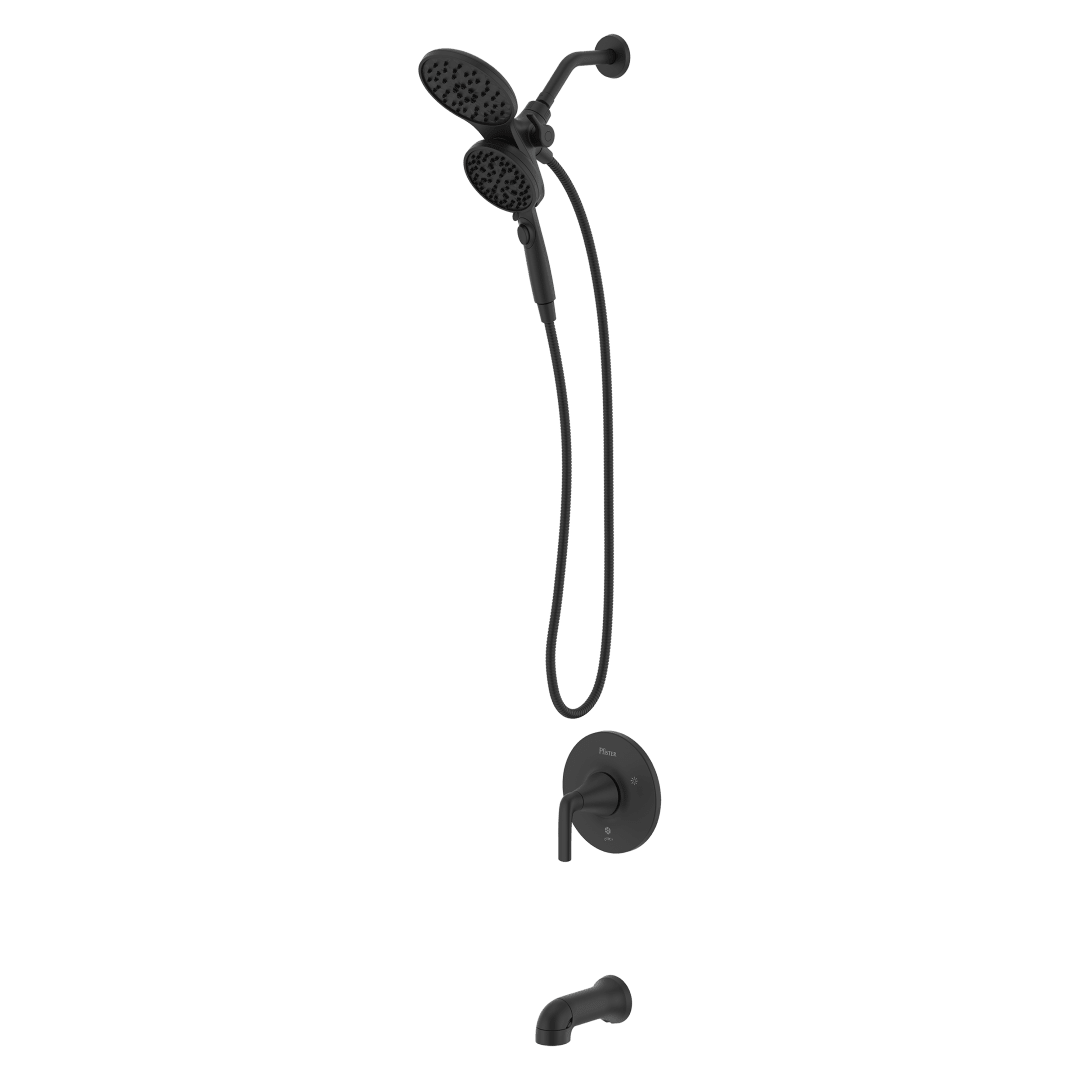 Raya Combo Showerand Handheld Tub/Shower Faucet in Spot Defense Matte Black
