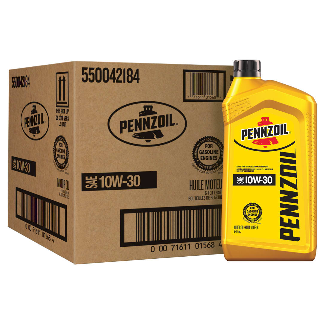 Pennzoil 10W-30 Motor Oil, 1 Quart(6 Pack)