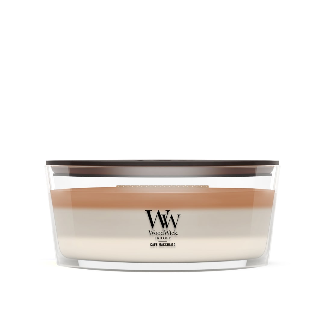 WoodWick Vela perfumada | Vela elíptica | Café Macchiato | Regalos perfectos para mujeres