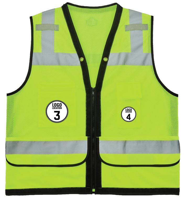Glowear 8253HDZ Heavy-Duty Mesh Surveyors Vest - Type R, Class 2, Zipper