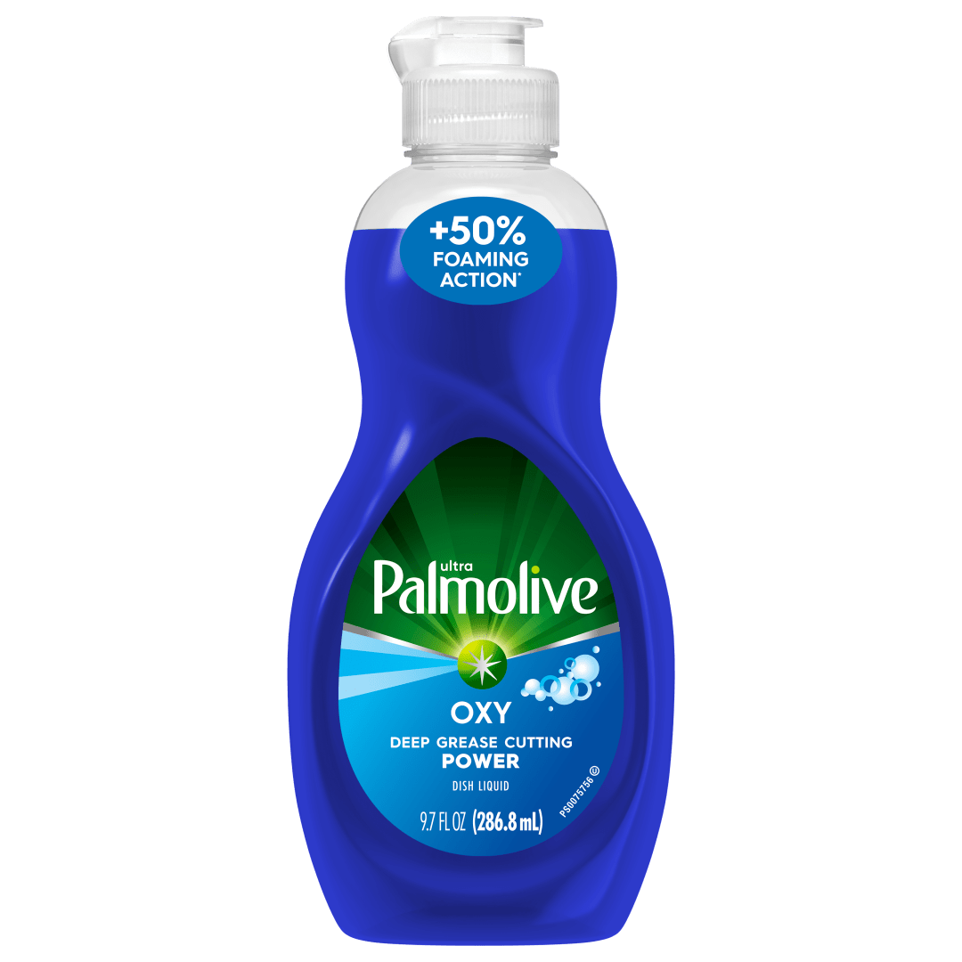 Palmolive Ultra Oxy Liquid Dish Soap, Deep Grease Cutting, No Soaking Needed, Powerful on Plastics, Dishwashing Liquid, 9.7 fl oz