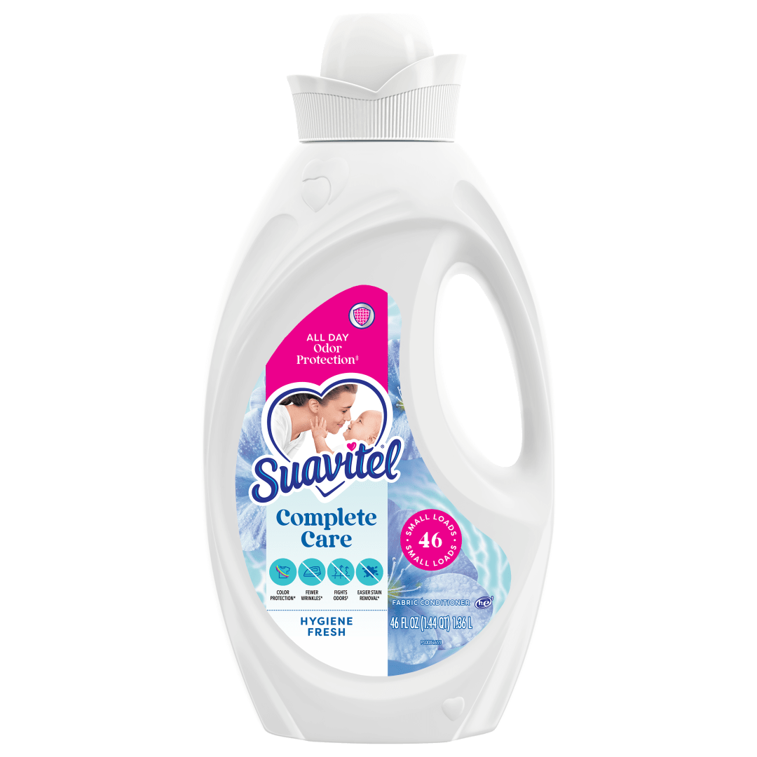 Suavitel Complete Liquid Fabric Softener, Fabric Conditioner, HE Compatible, 46 Small Loads, Hygiene Fresh Scent, 46 fl oz Bottle