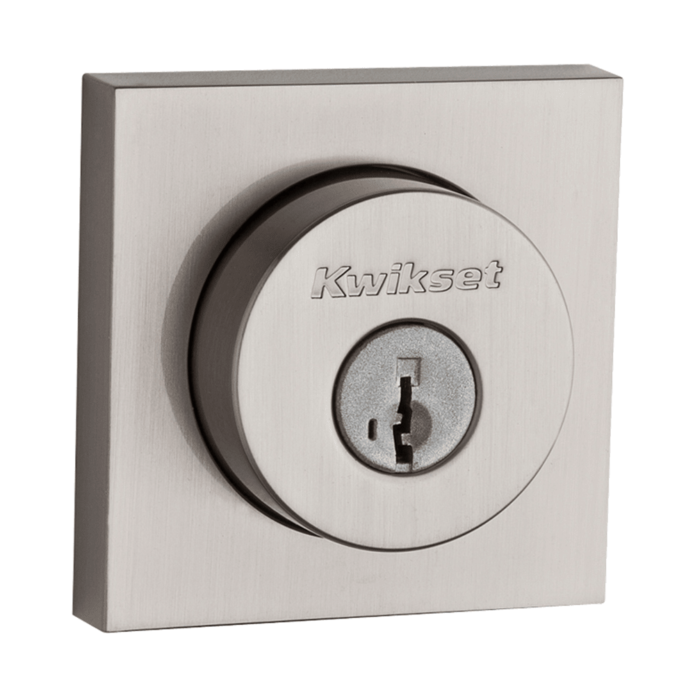 159 Square Deadbolt, Keyed Both Sides, featuring SmartKey Security™ in Satin Nickel