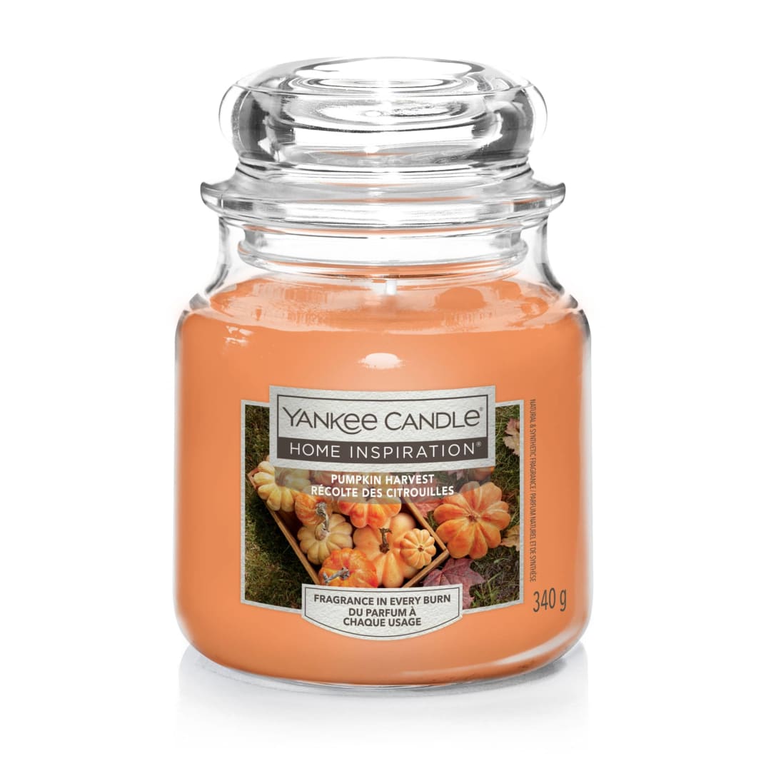 Yankee Candle® Home Inspiration Scented Candle | Pumpkin Harvest Medium Jar Candle | Long Burning Candles: Up to 60 Hours | Perfect Gifts for Women
