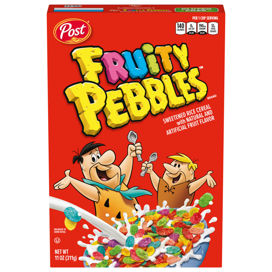 Fruity PEBBLES Gluten Free Breakfast Cereal for Kids, Colorful Fruity Rice Crunch, 11 oz Box