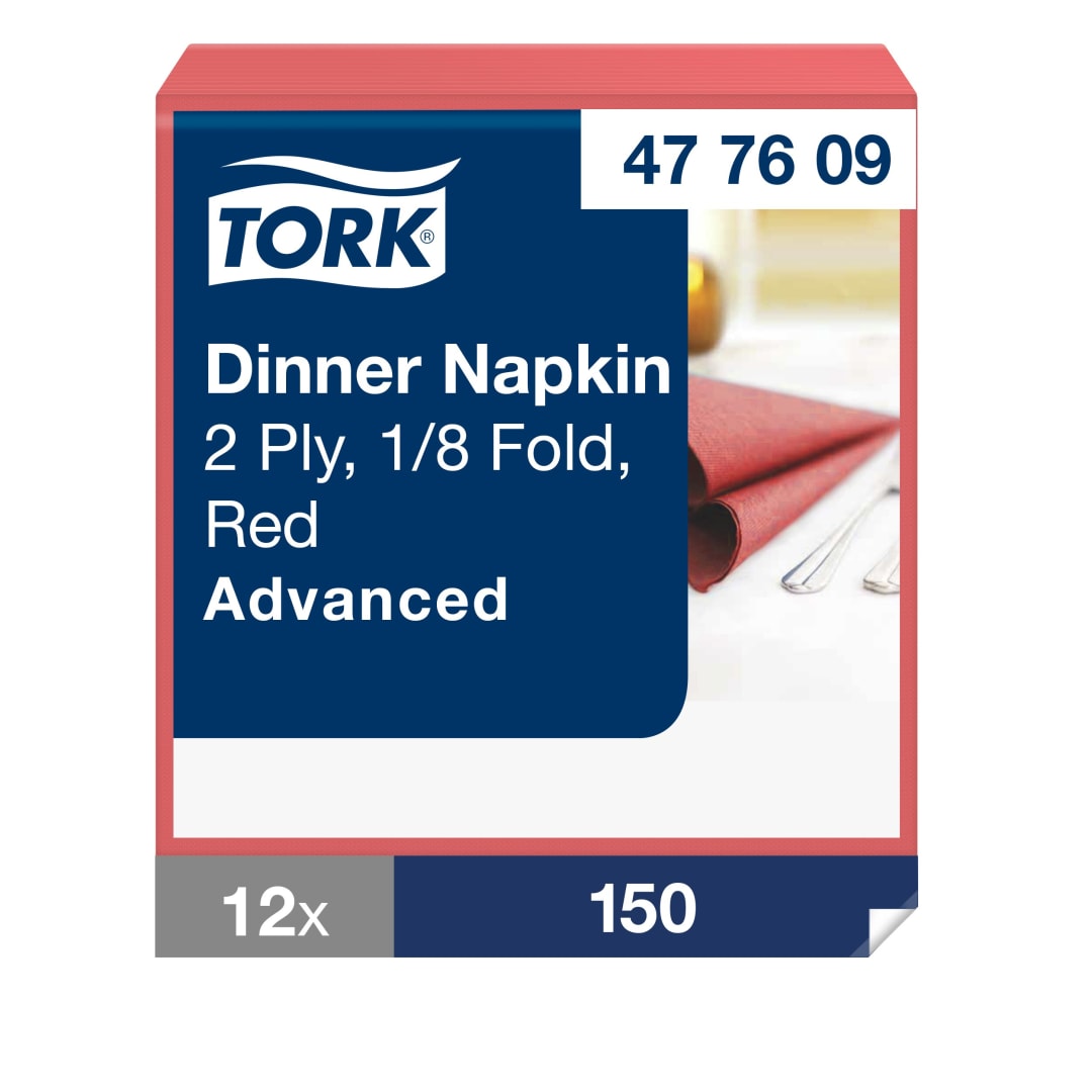 Tork Red Dinner Napkin 1/8 Folded