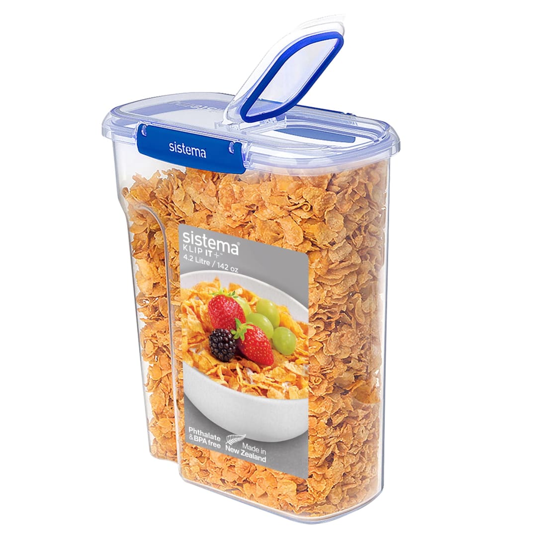 Sistema KLIP IT PLUS Cereal Storage Container | Airtight 4.2 Litre Food Pantry Storage Container | BPA-Free [881450]