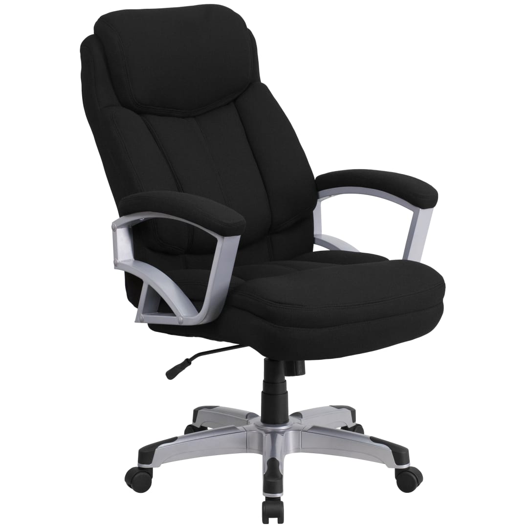 HERCULES Series Big &amp; Tall 500 lb. Rated Black Fabric Executive Swivel Ergonomic Office Chair with Arms