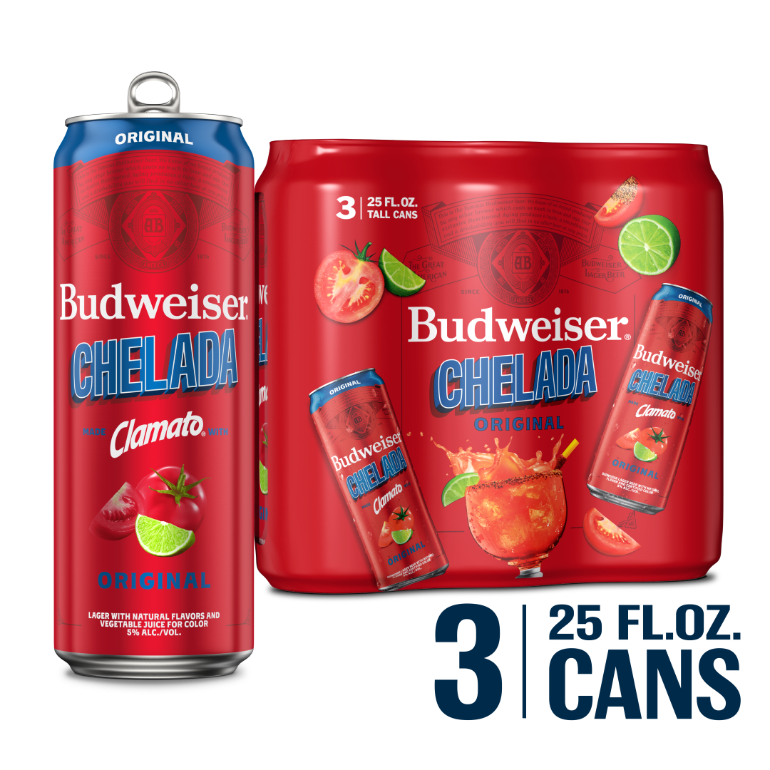 Budweiser® Clamato® Chelada Original Beer, 3 Pack 25 fl. oz. Cans