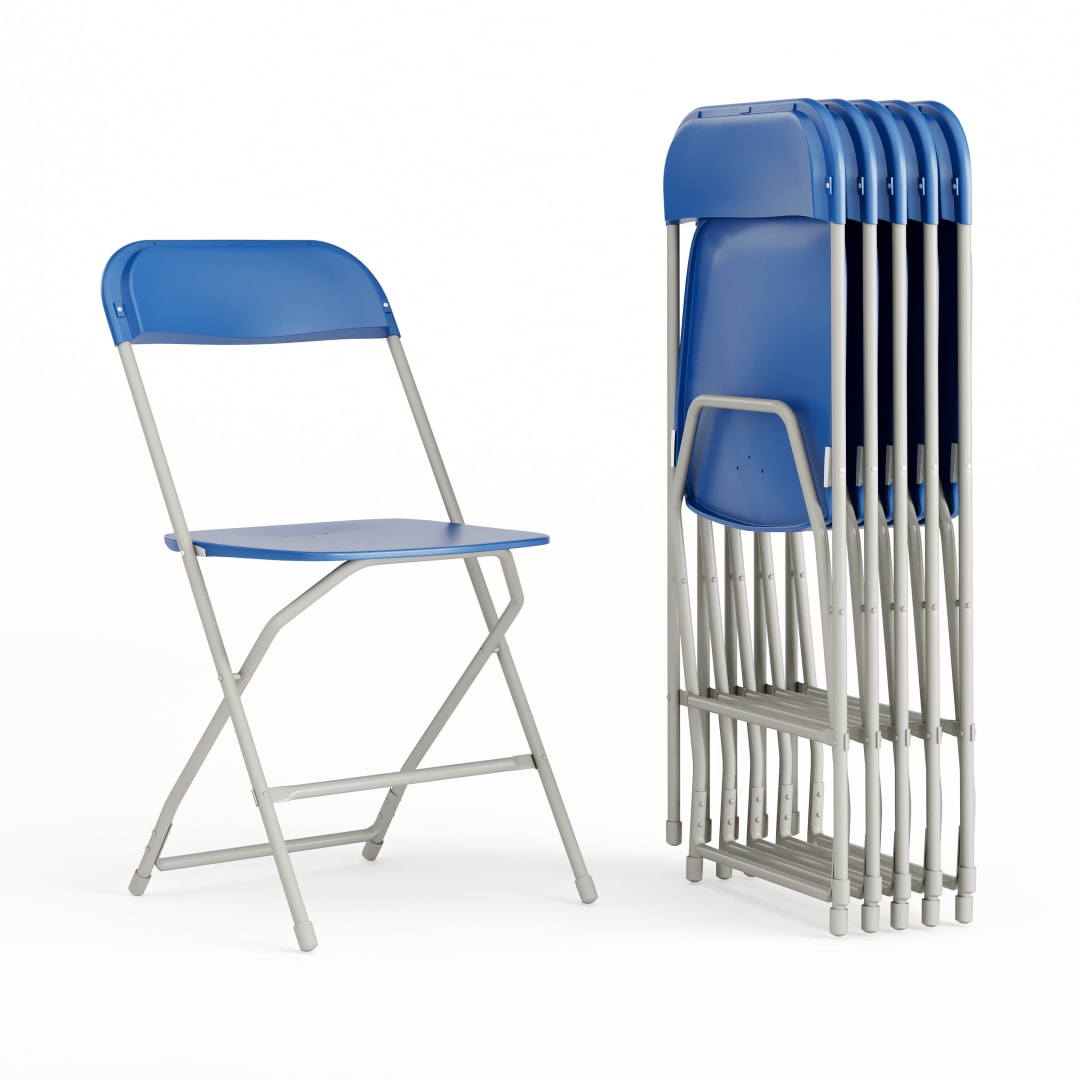 Hercules Series Plastic Folding Chair Blue - 6 Pack 650LB Weight Capacity Comfortable Event Chair-Lightweight Folding Chair