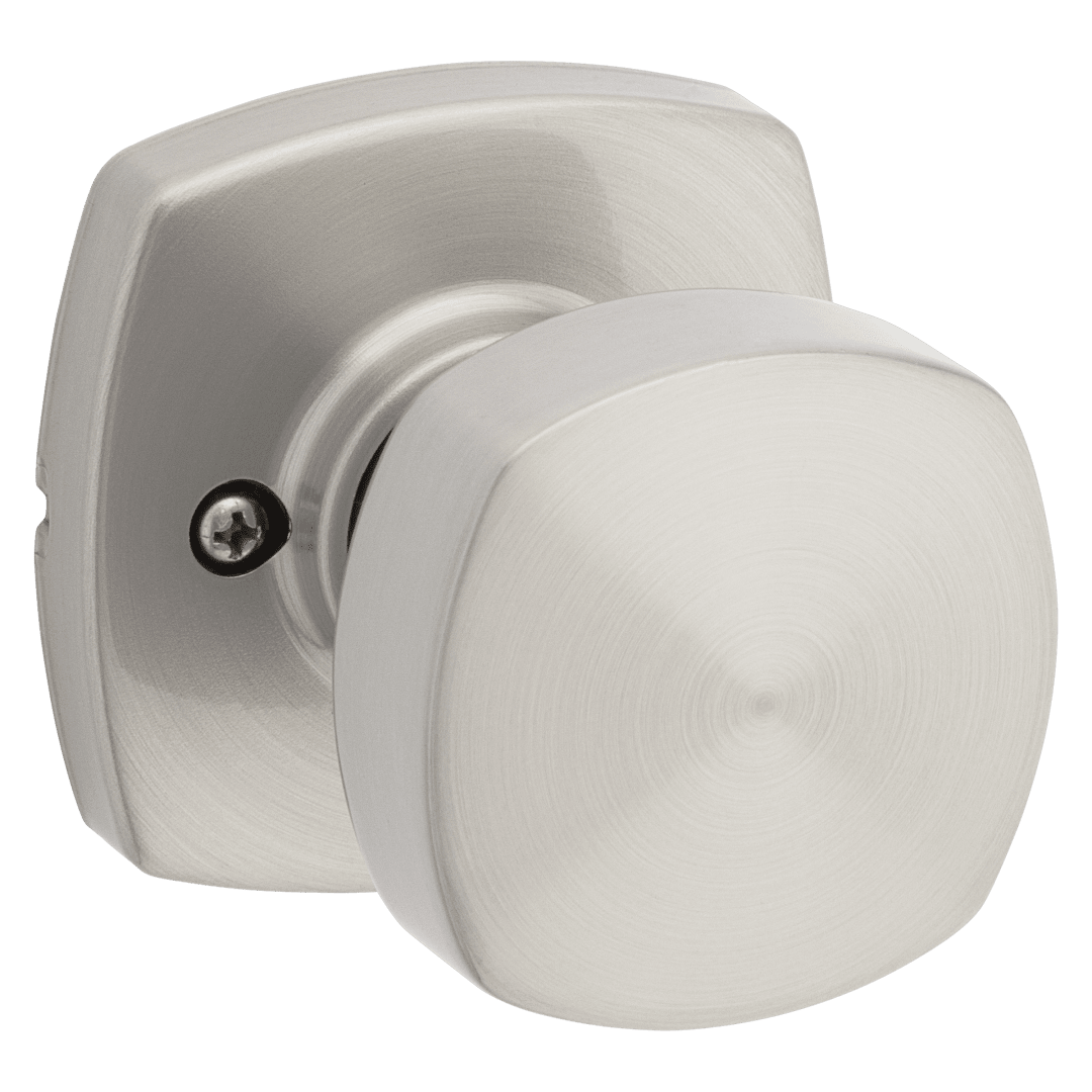 Arroyo Half Dummy Knob with Soft Modern Rose in Satin Nickel