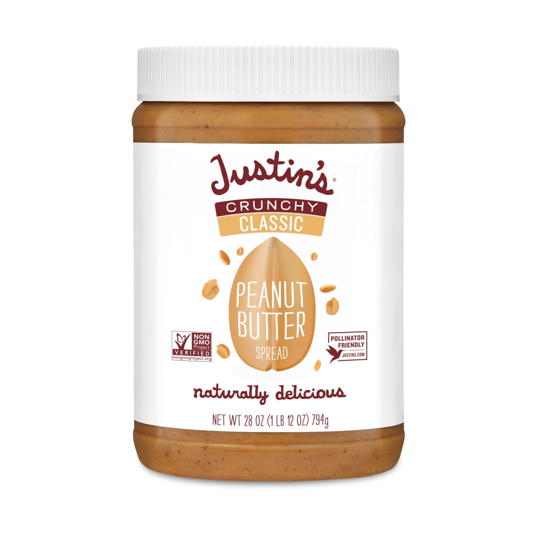 JUSTIN'S Crunchy Peanut Butter, Jar 28oz