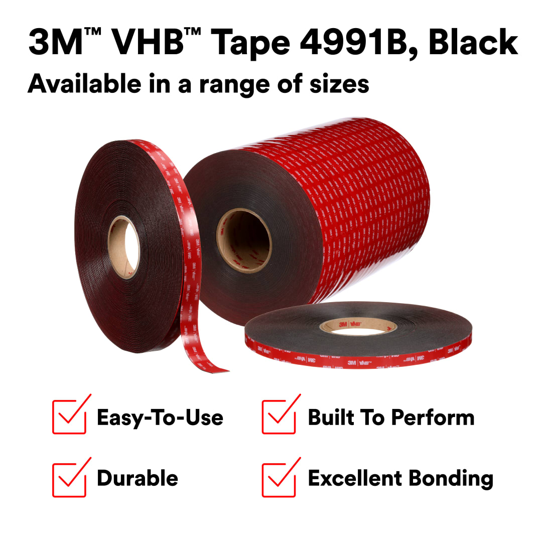 3M™ VHB™ Bant 4991B, Siyah, 20 mm x 33 m, 2.3 mm
