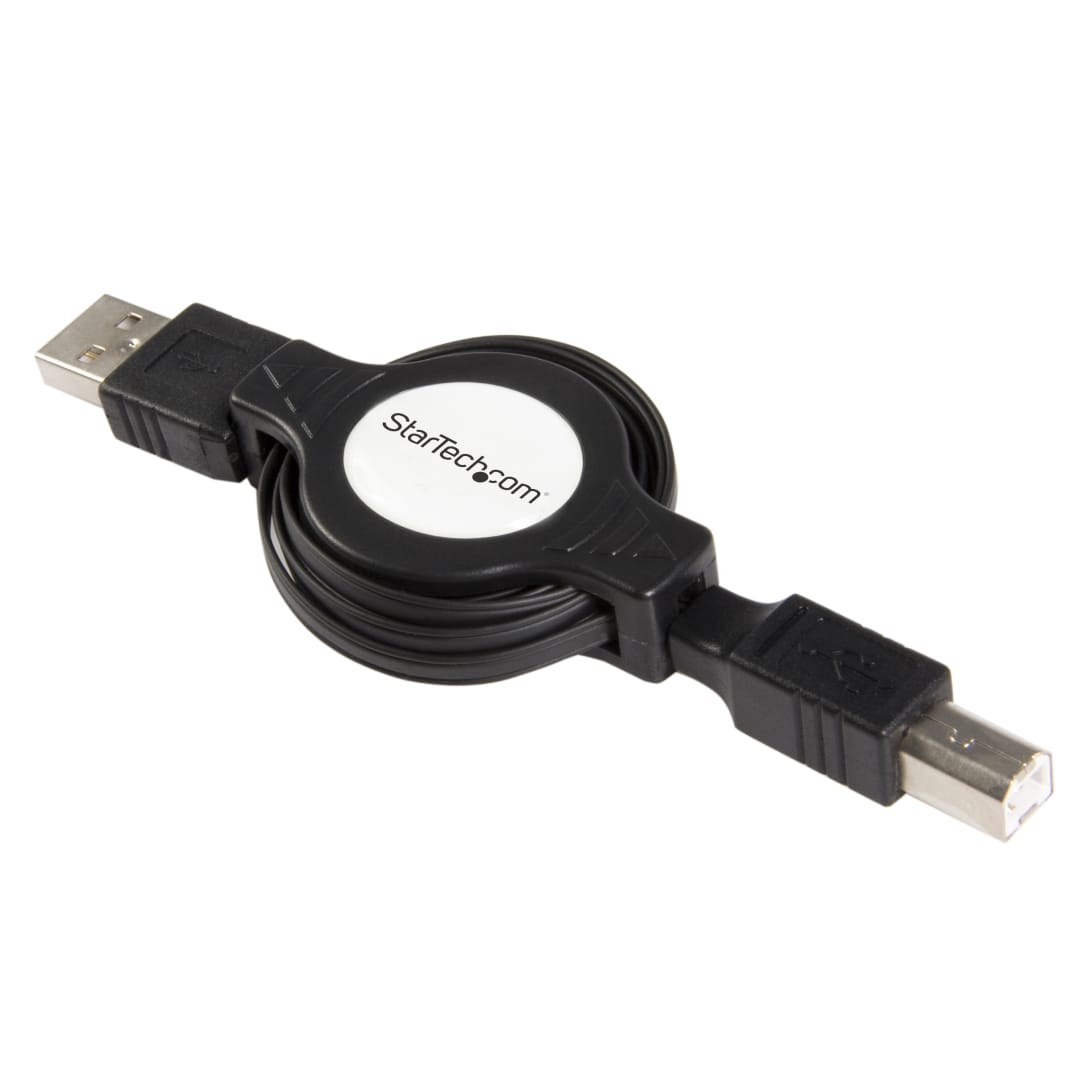 4 ft. USB 2.0 A-B Retractable Cable M/M