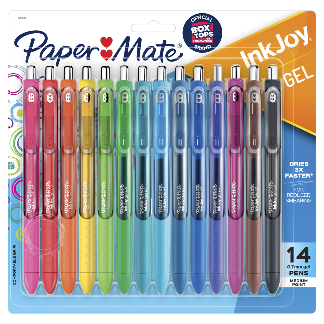 Paper Mate® InkJoy® Pens, Gel Pens, Medium Point (0.7 mm), Assorted, 14 Count