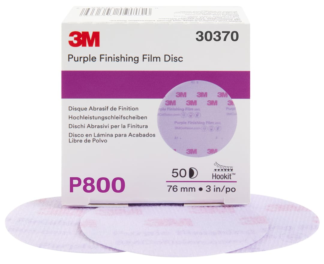 3M™ Hookit™ Mor Finisaj Filmi Disk Zımpara 260L, 75 mm, Deliksiz, P800, 30370