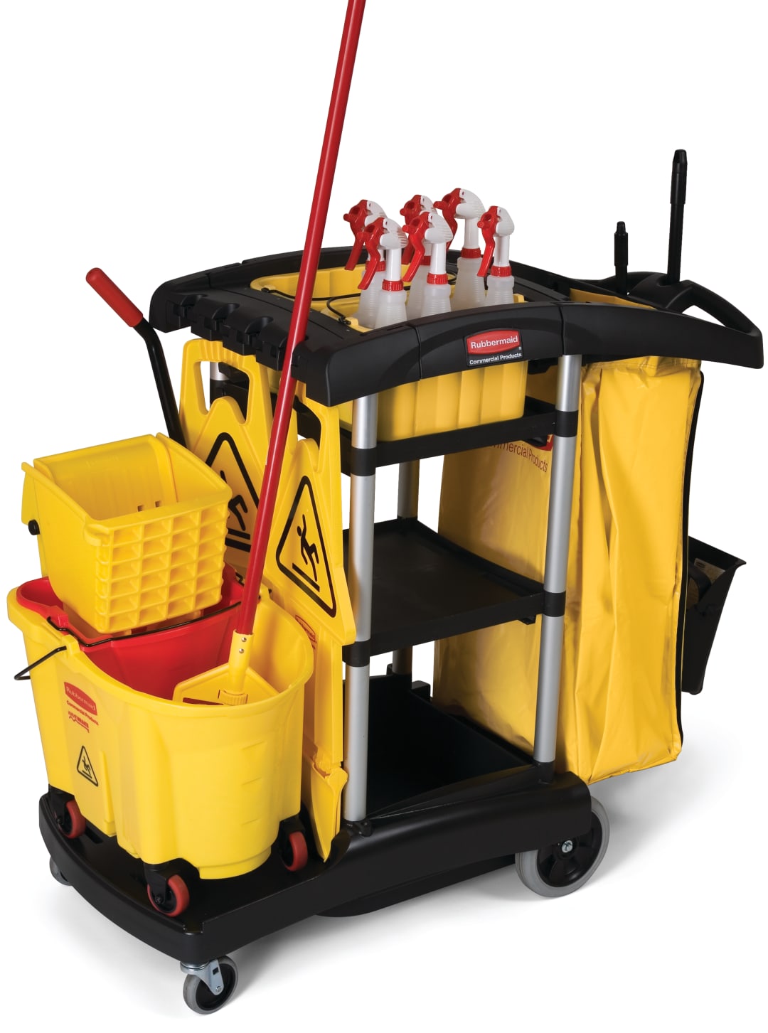 Rubbermaid Commercial Products Janitorial Cleaning Cart High Capacity, Black