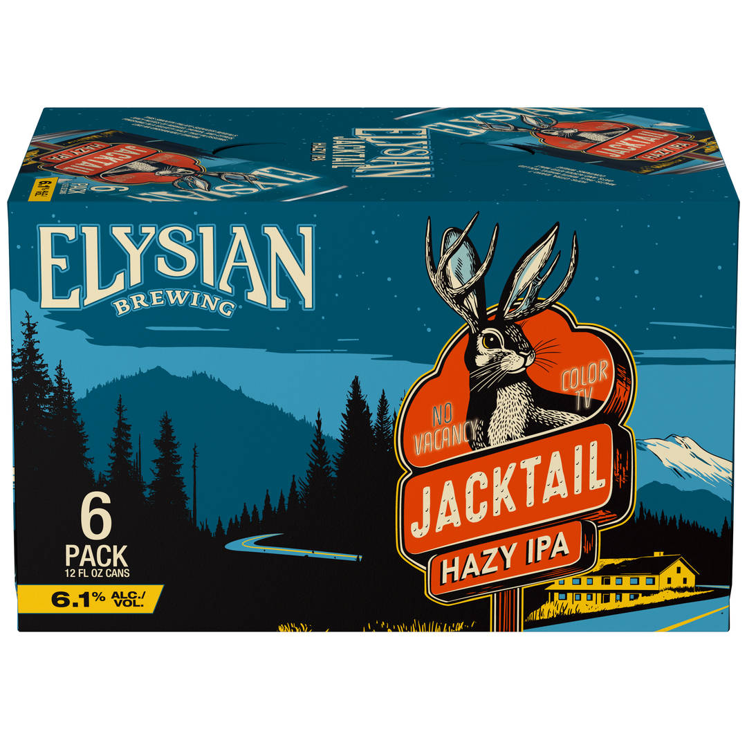 Elyisan Brewing Jacktail Hazy IPA Craft Beer, 6 pack of 12 fl oz Cans