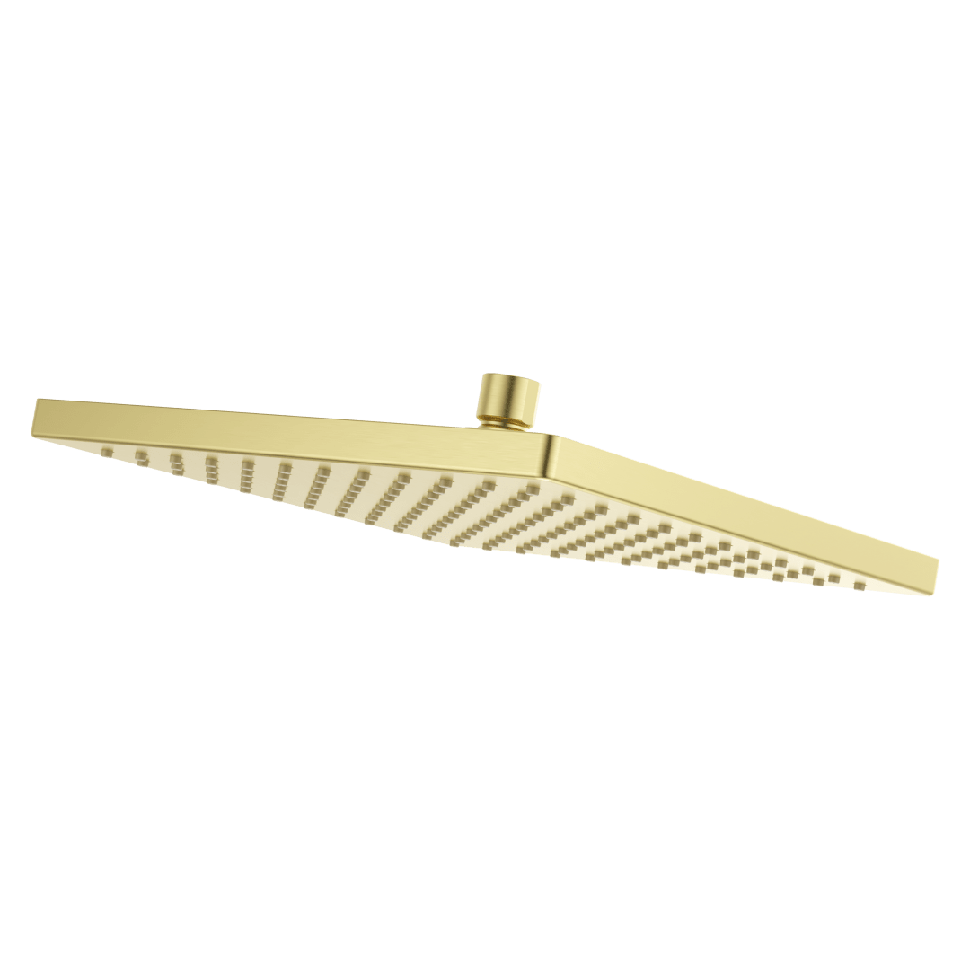 Modern Square 10 in. Raincan Showerhead in Brushed Gold