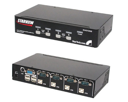 4 Port Professional VGA USB KVM Switch with Hub