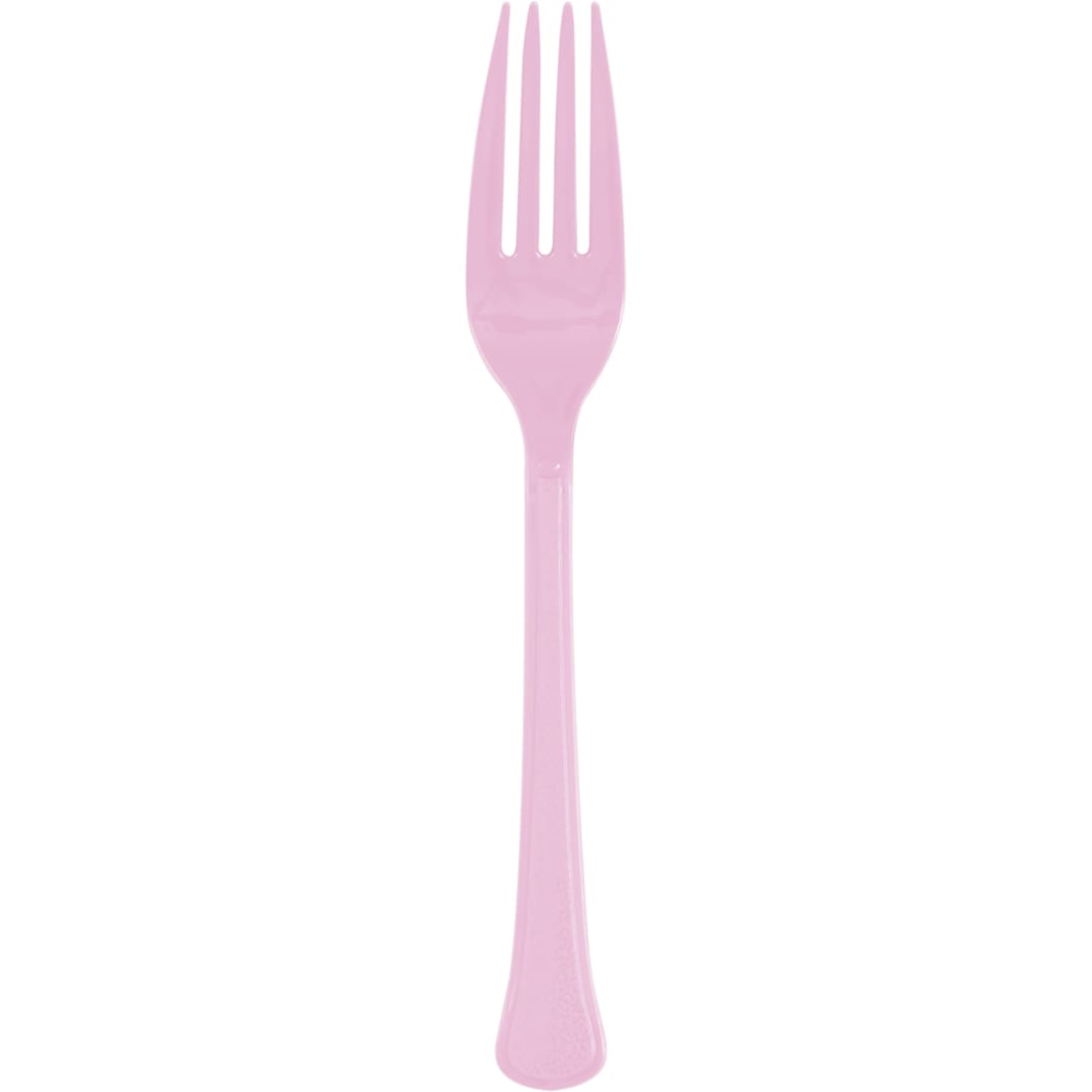 Lovely Pink Solid Premium Plastic Forks, 20ct