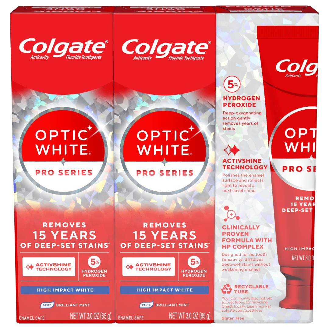 Colgate Optic White Pro Series High Impact White Toothpaste, 3 Pack, 3.0 OZ