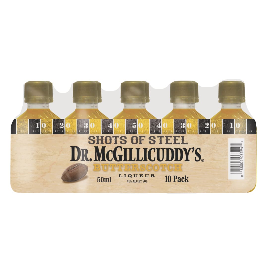 Dr Mcgillicuddy Butterscotch Liquer 10 Pack Sleeve 50ml 42 Proof